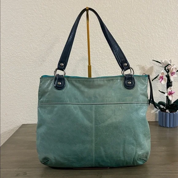 Coach Poppy Leather SpectatorGlam Tote -18998 Green - Picture 2 of 11